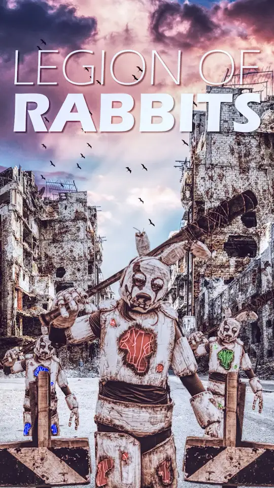 Post-apokalyptische Speedart Komposition: Legion of Rabbits in einer zerstörten Stadt von Ecomtin.